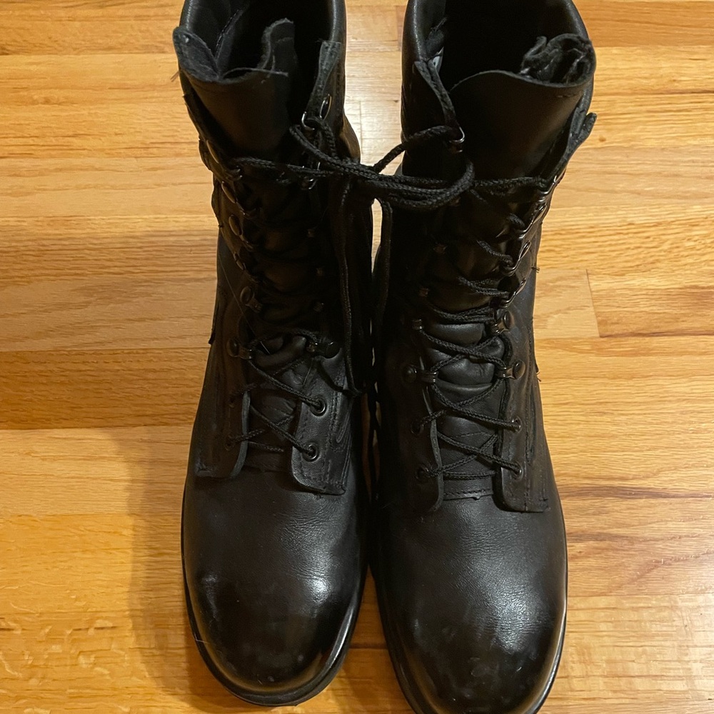 Black Lace-Up Combat Boots